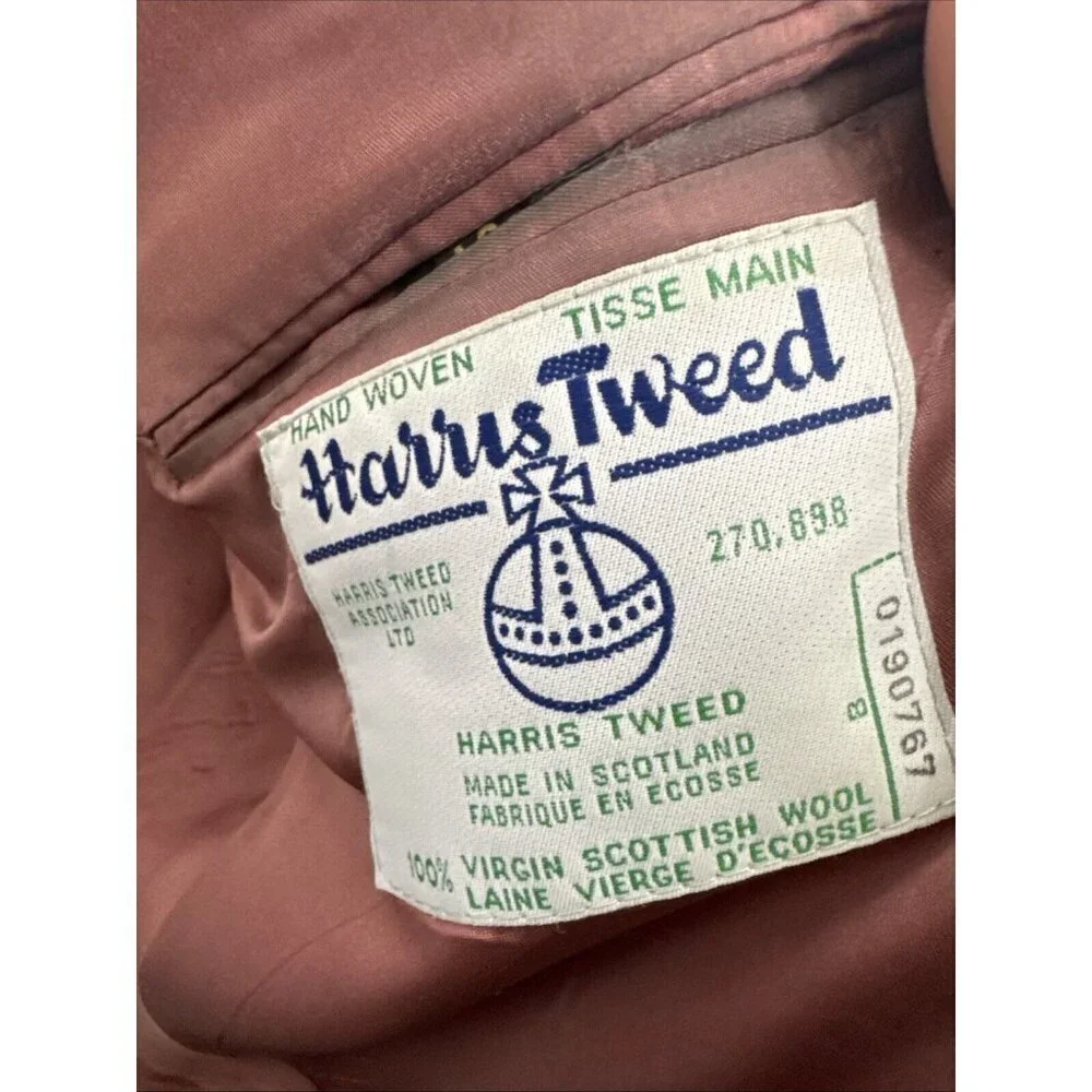 Harris‎ Tweed Men 42 Wool Gray Blazer Sports Coat Herringbone